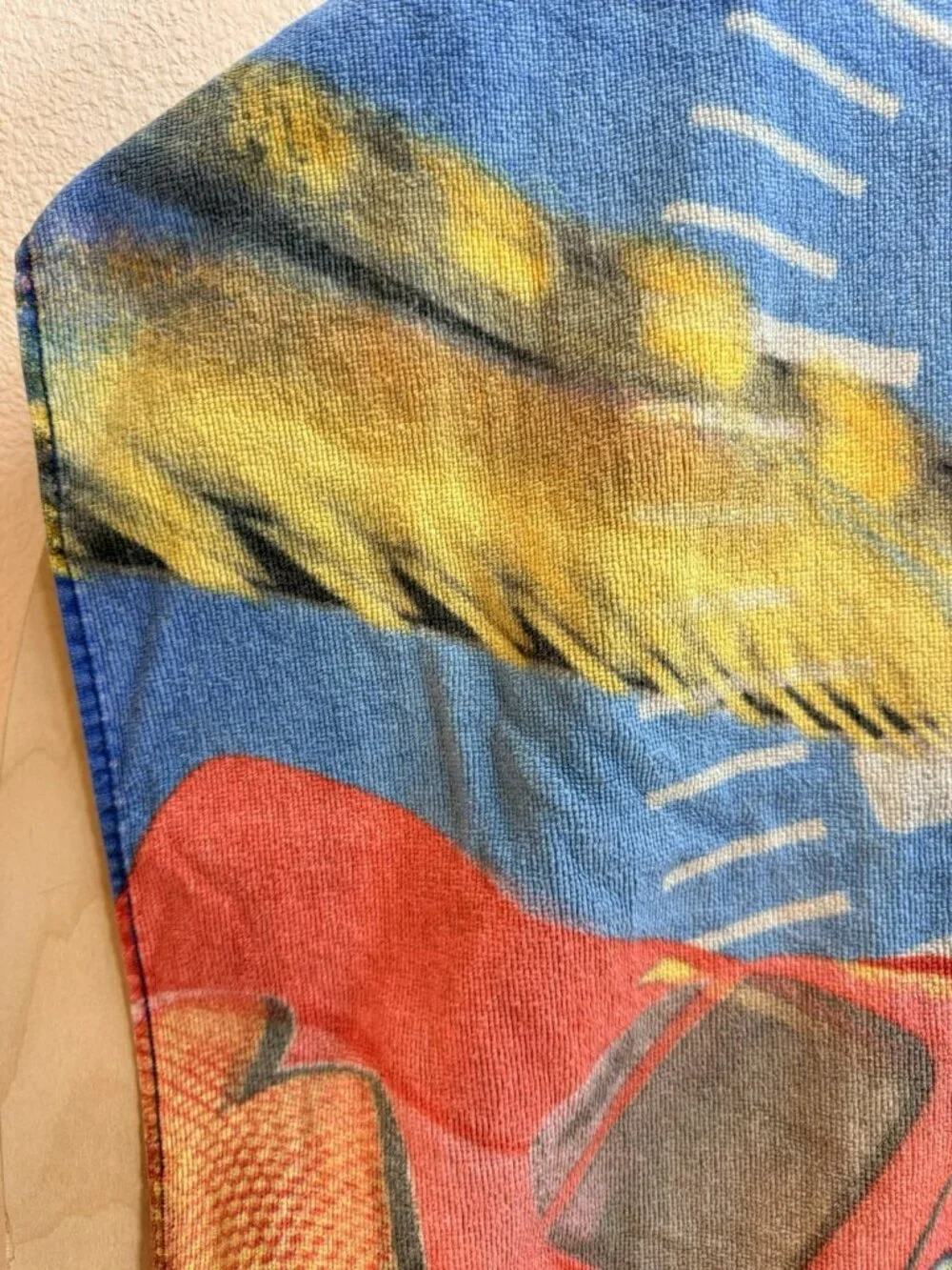 RARE Disney Store Pixar Cars Lightning McQueen Beach Towel Vintage 54” X 29”